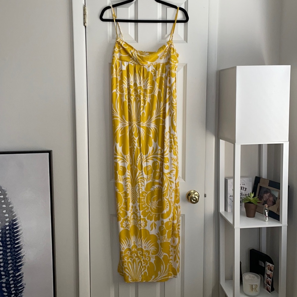 Diane Von Furstenberg yellow printed silk maxi